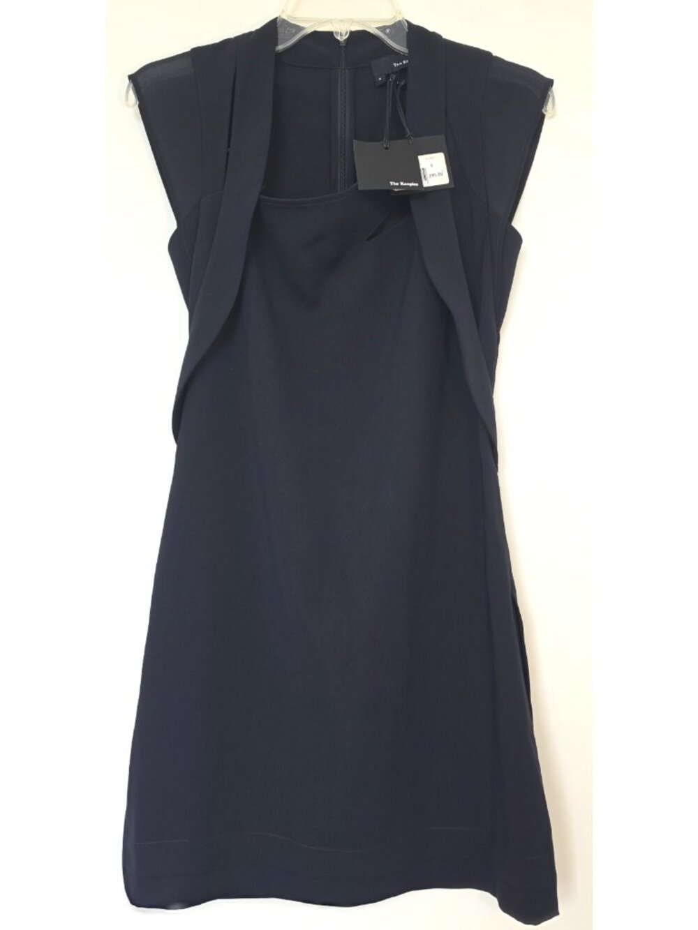 The Kooples Women’s Navy Crepe Chiffon Draped Sheath Dress Size Small